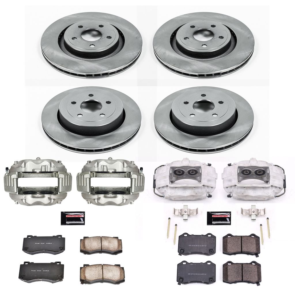 PowerStop KCOE2876 - OE Stock Replacement Brake Pad, Rotor and Caliper Kit