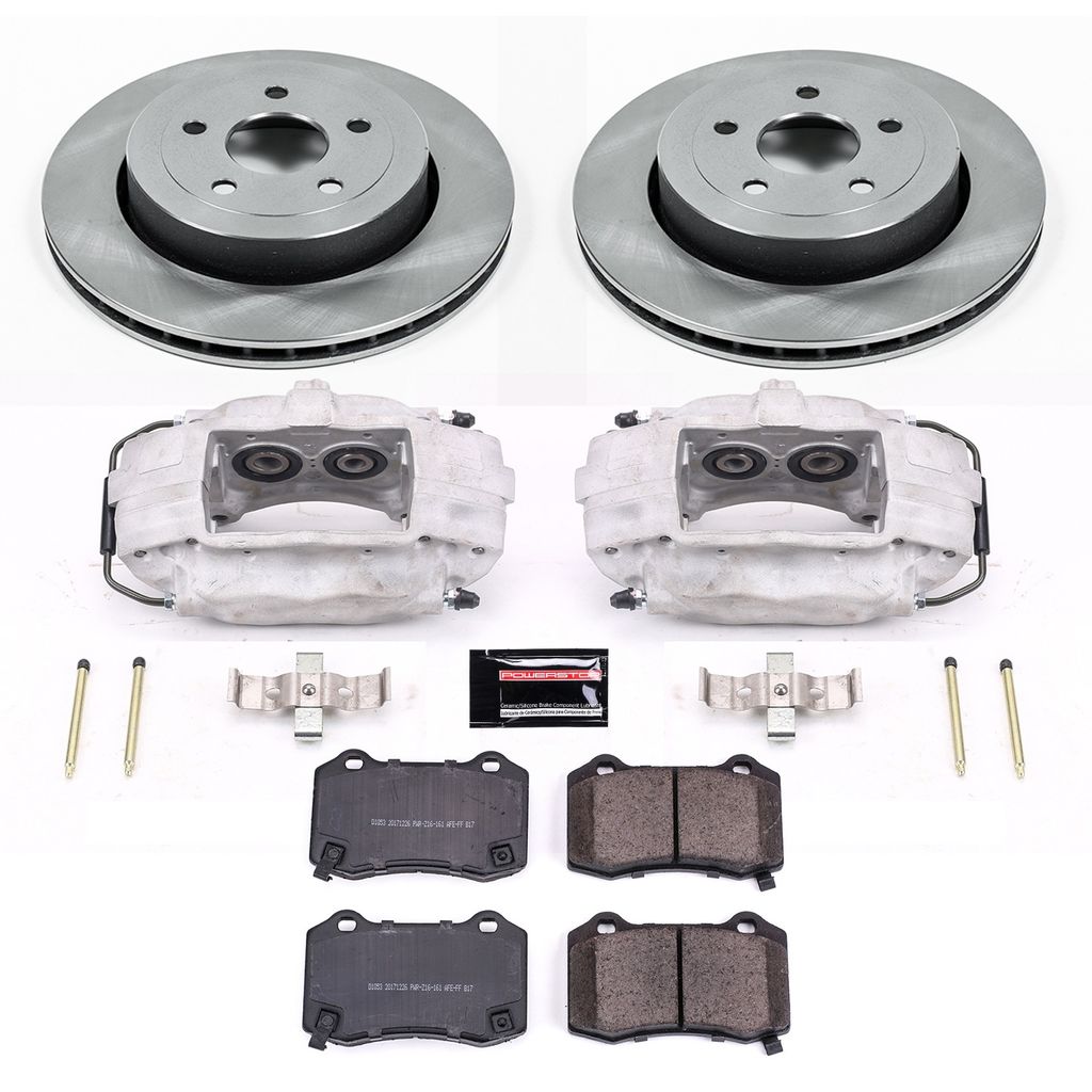 PowerStop KCOE2949 - OE Stock Replacement Brake Pad, Rotor and Caliper Kit
