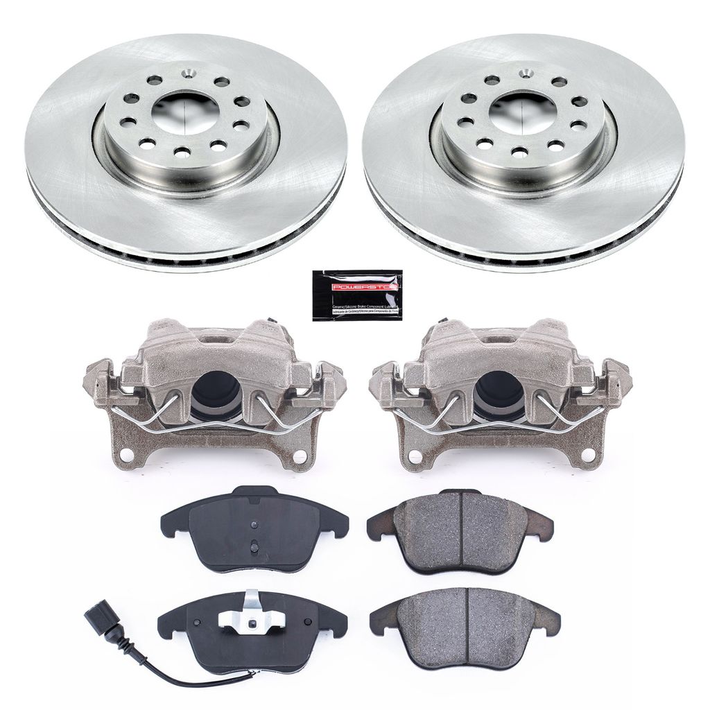 PowerStop KCOE2963 - OE Stock Replacement Brake Pad, Rotor and Caliper Kit