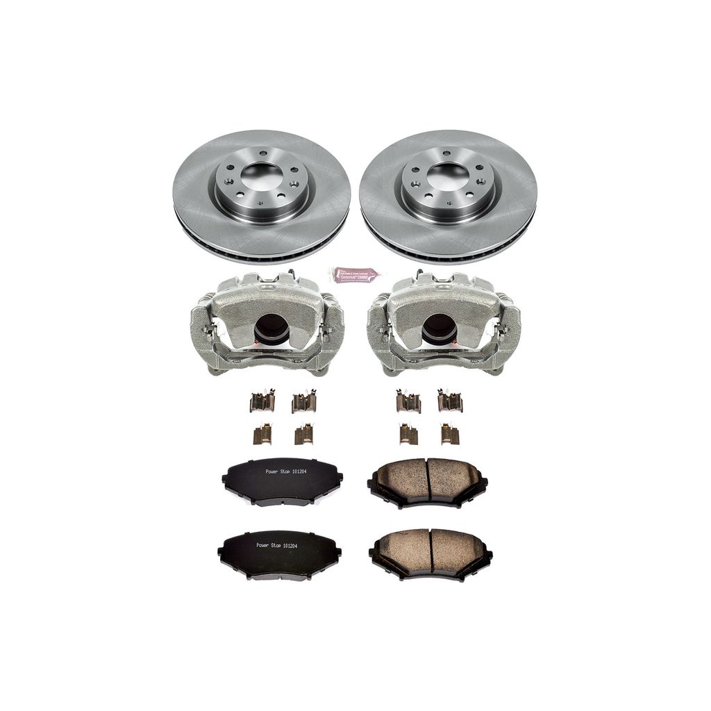PowerStop KCOE2964 - OE Stock Replacement Brake Pad, Rotor and Caliper Kit