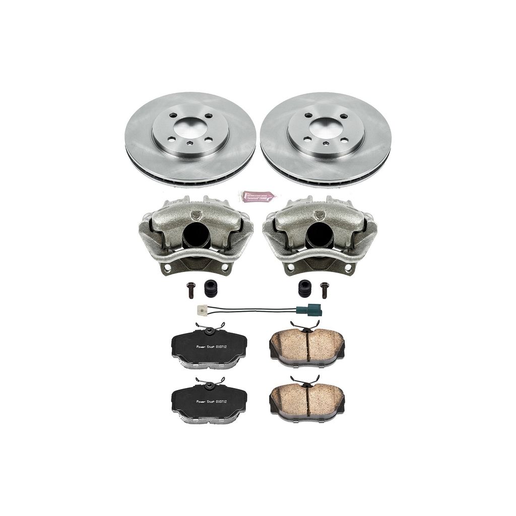 PowerStop KCOE3008 - OE Stock Replacement Brake Pad, Rotor and Caliper Kit