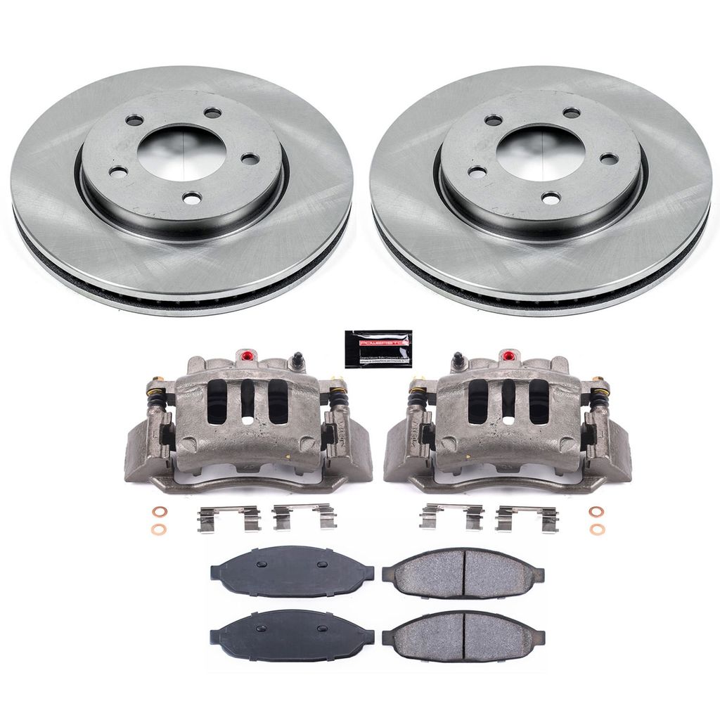 PowerStop KCOE3009 - OE Stock Replacement Brake Pad, Rotor and Caliper Kit