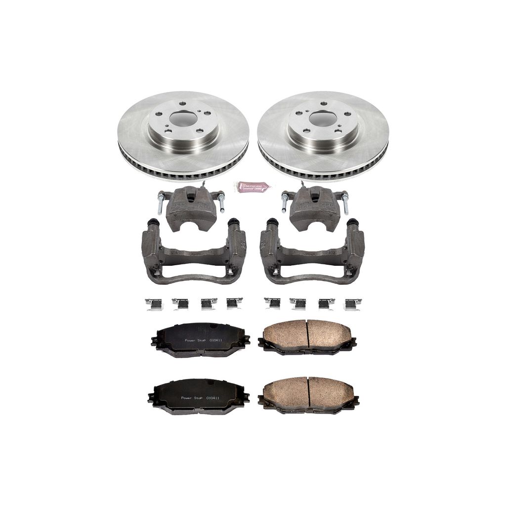 PowerStop KCOE3054 - OE Stock Replacement Brake Pad, Rotor and Caliper Kit