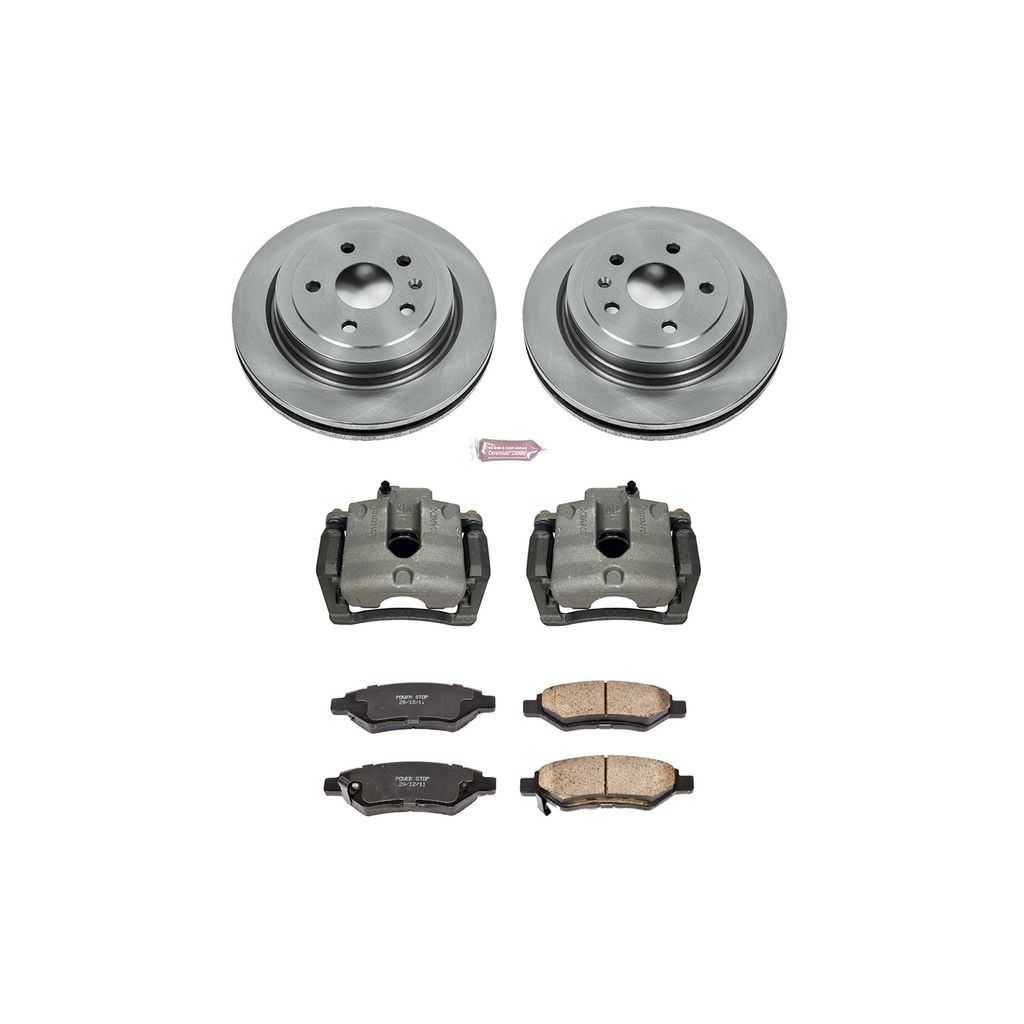 PowerStop KCOE3072 - OE Stock Replacement Brake Pad, Rotor and Caliper Kit