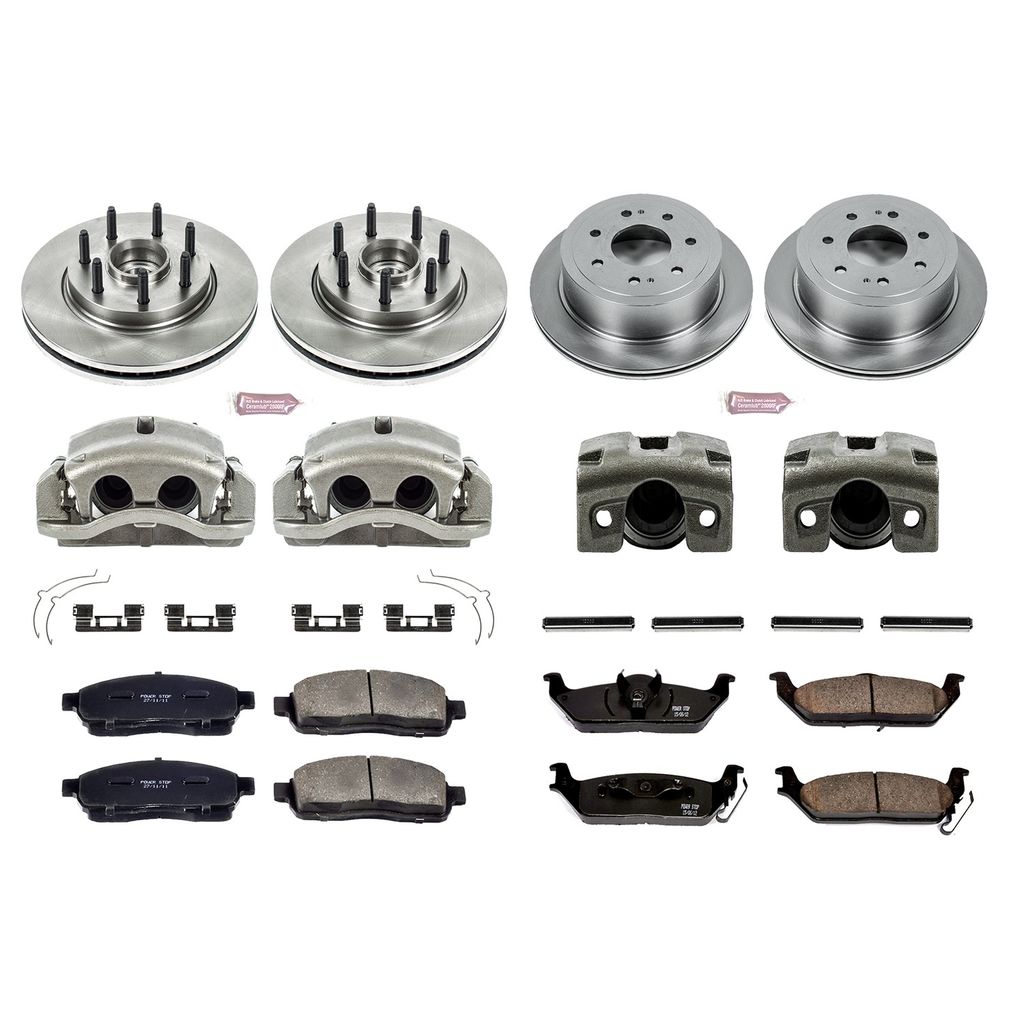 PowerStop KCOE4005 - OE Stock Replacement Brake Pad, Rotor and Caliper Kit