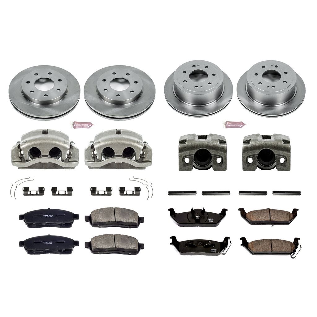 PowerStop KCOE4006 - OE Stock Replacement Brake Pad, Rotor and Caliper Kit