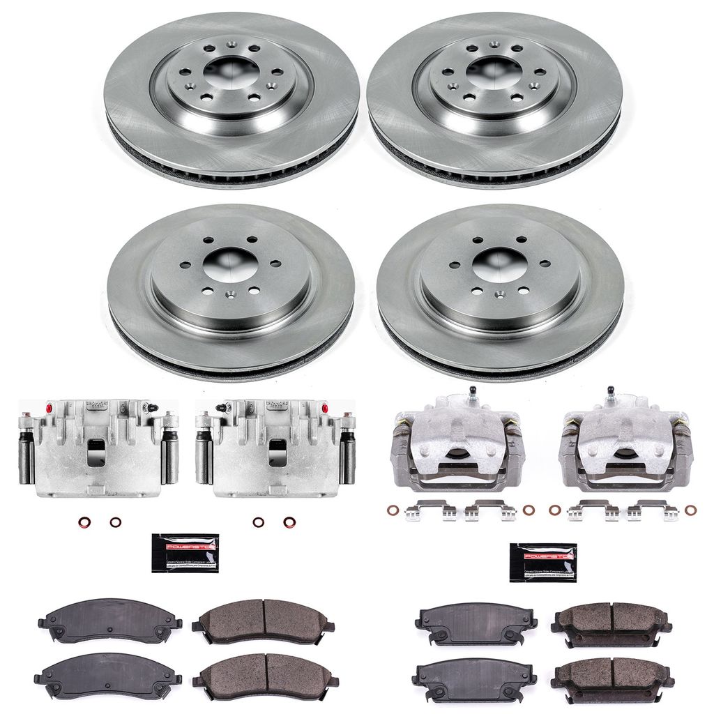 PowerStop KCOE4014 - OE Stock Replacement Brake Pad, Rotor and Caliper Kit