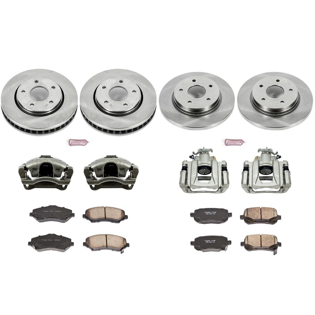 PowerStop KCOE4015 - OE Stock Replacement Brake Pad, Rotor and Caliper Kit