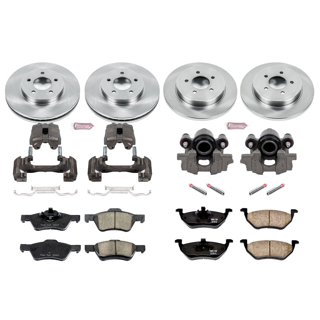 PowerStop KCOE4025 - OE Stock Replacement Brake Pad, Rotor and Caliper Kit