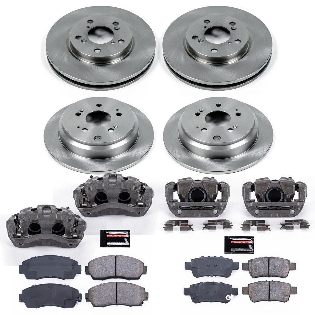 PowerStop KCOE4044 - OE Stock Replacement Brake Pad, Rotor and Caliper Kit