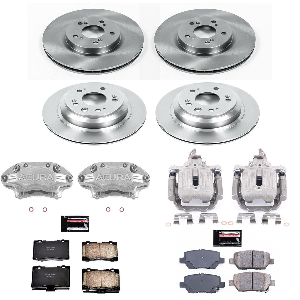 PowerStop KCOE4045 - OE Stock Replacement Brake Pad, Rotor and Caliper Kit