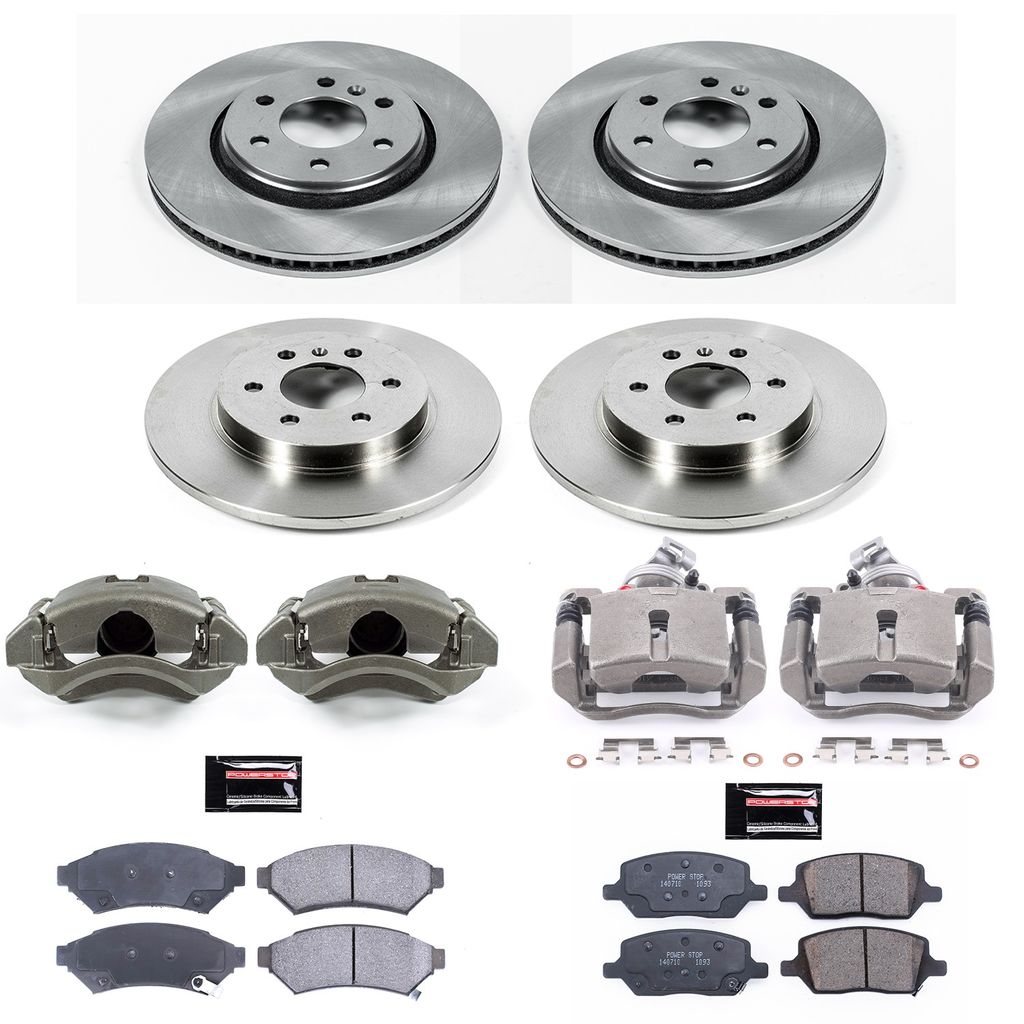 PowerStop KCOE4048 - OE Stock Replacement Brake Pad, Rotor and Caliper Kit