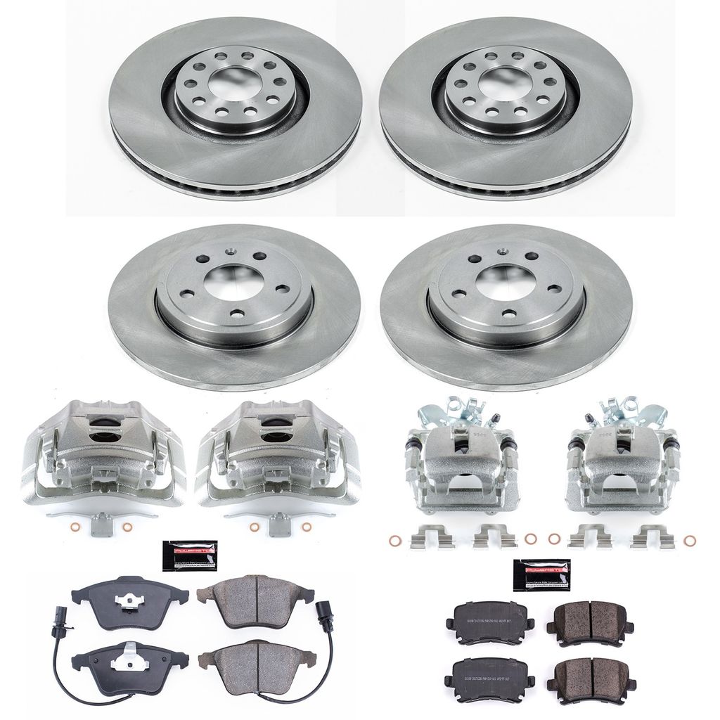 PowerStop KCOE4065 - OE Stock Replacement Brake Pad, Rotor and Caliper Kit