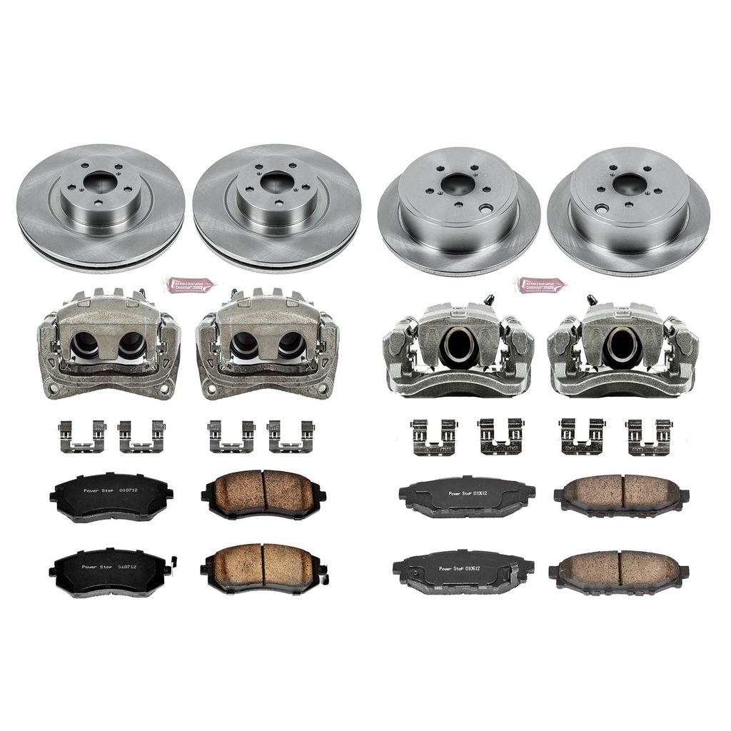 PowerStop KCOE4077 - OE Stock Replacement Brake Pad, Rotor and Caliper Kit