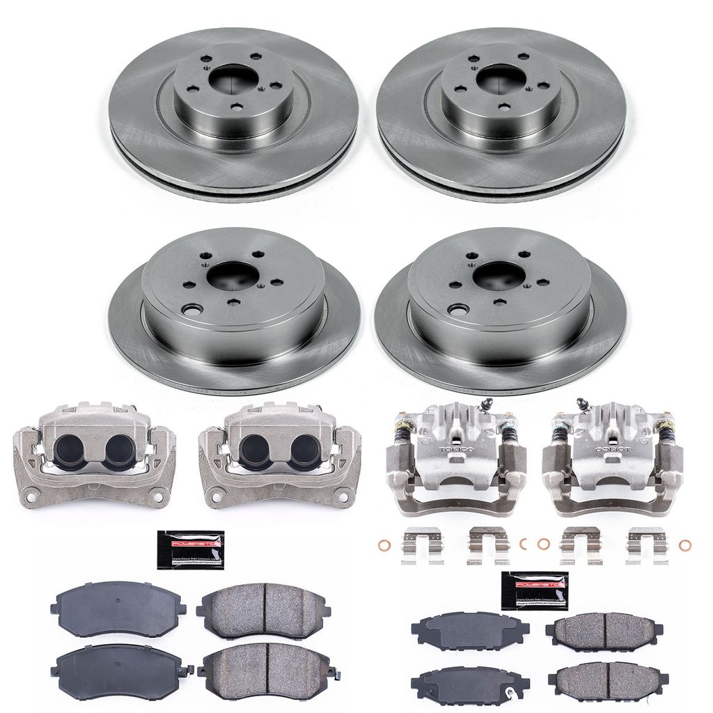 PowerStop KCOE4077A - OE Stock Replacement Brake Pad, Rotor and Caliper Kit