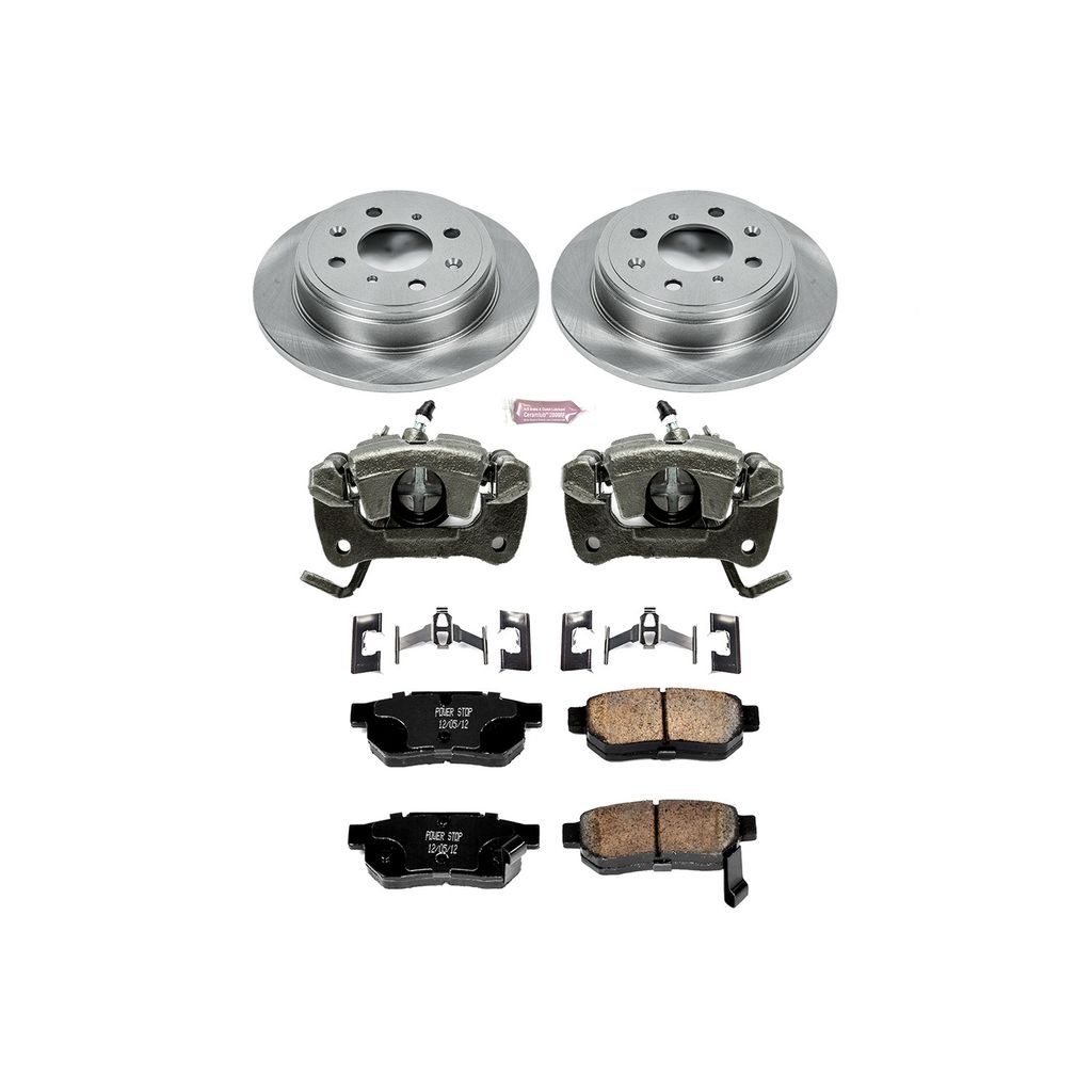 PowerStop KCOE408 - OE Stock Replacement Brake Pad, Rotor and Caliper Kit