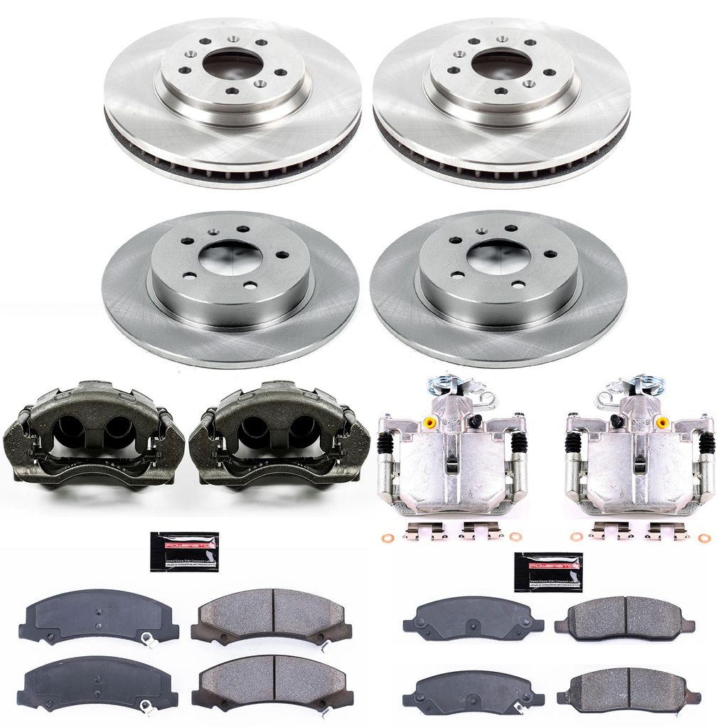 PowerStop KCOE4096 - OE Stock Replacement Brake Pad, Rotor and Caliper Kit