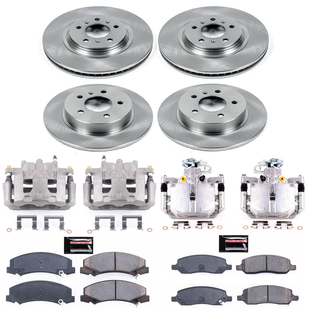 PowerStop KCOE4097 - OE Stock Replacement Brake Pad, Rotor and Caliper Kit
