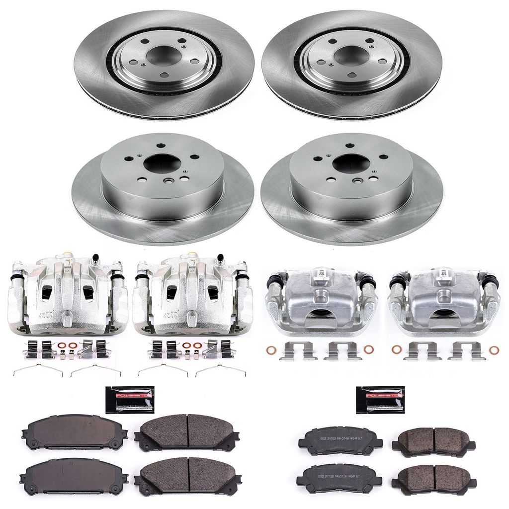 PowerStop KCOE4129 - OE Stock Replacement Brake Pad, Rotor and Caliper Kit