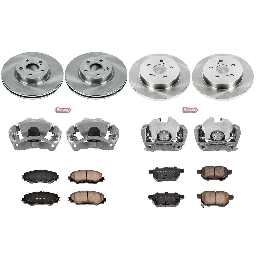 PowerStop KCOE4140 - OE Stock Replacement Brake Pad, Rotor and Caliper Kit