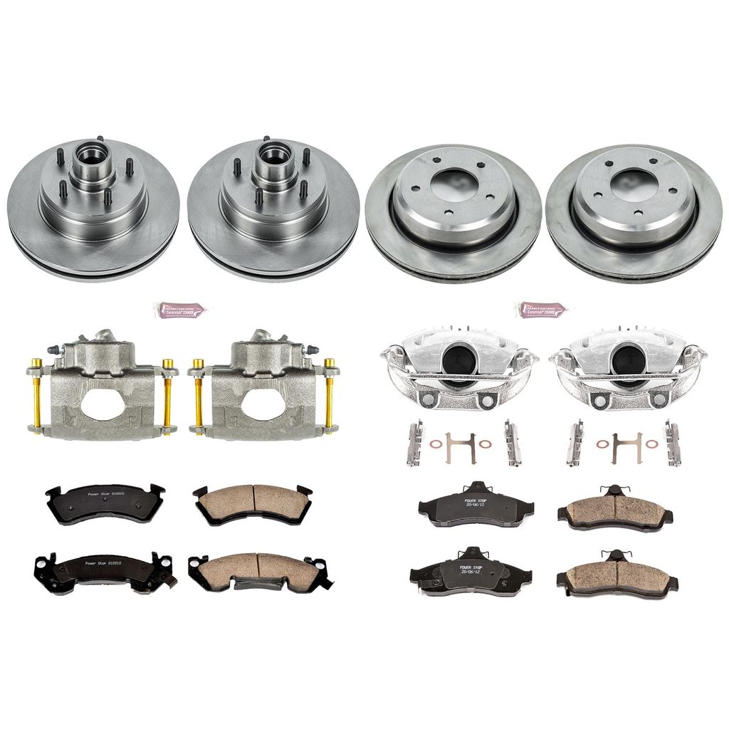 PowerStop KCOE4338 - OE Stock Replacement Brake Pad, Rotor and Caliper Kit