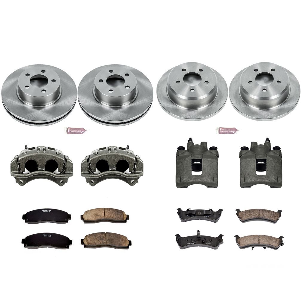 PowerStop KCOE4357 - OE Stock Replacement Brake Pad, Rotor and Caliper Kit
