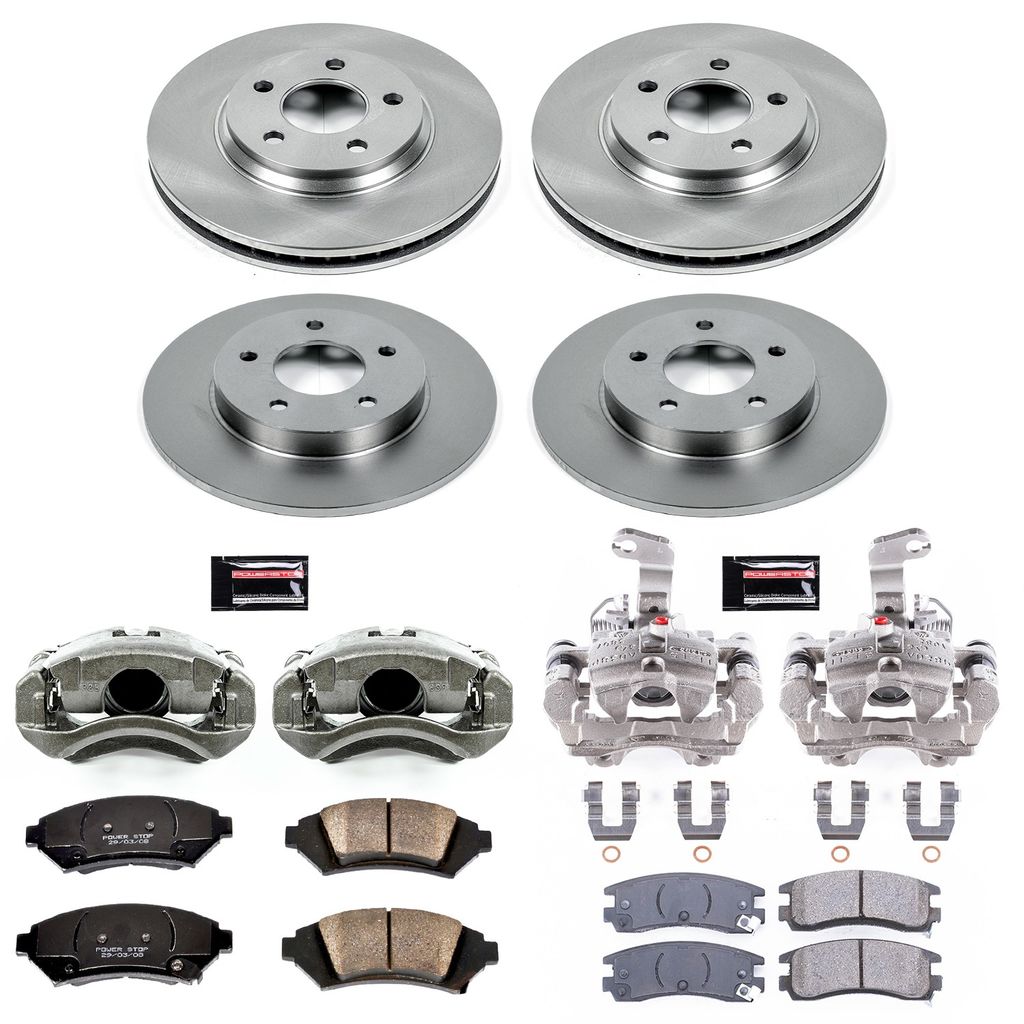 PowerStop KCOE4379 - OE Stock Replacement Brake Pad, Rotor and Caliper Kit