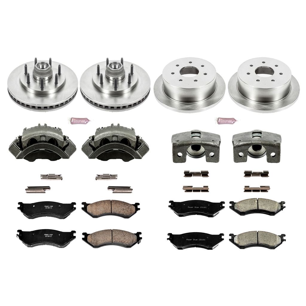 PowerStop KCOE4390 - OE Stock Replacement Brake Pad, Rotor and Caliper Kit