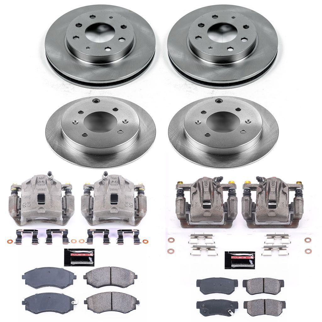 PowerStop KCOE4444 - OE Stock Replacement Brake Pad, Rotor and Caliper Kit
