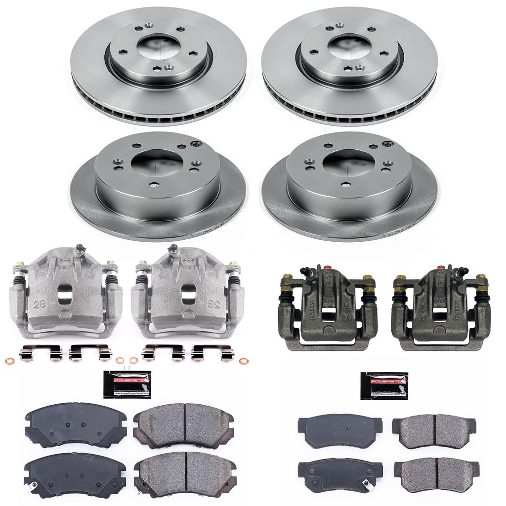 PowerStop KCOE4449A - OE Stock Replacement Brake Pad, Rotor and Caliper Kit