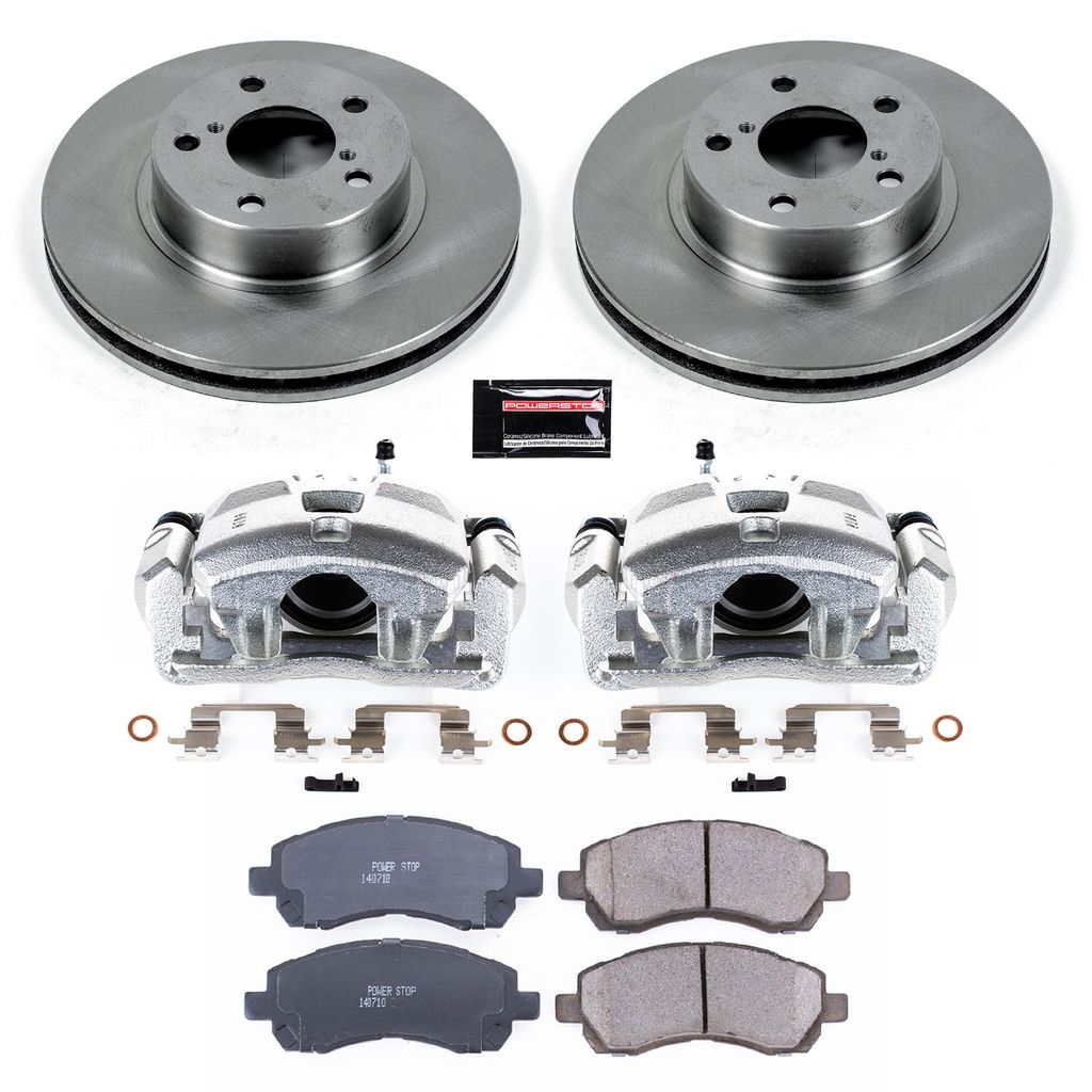 PowerStop KCOE445 - OE Stock Replacement Brake Pad, Rotor and Caliper Kit