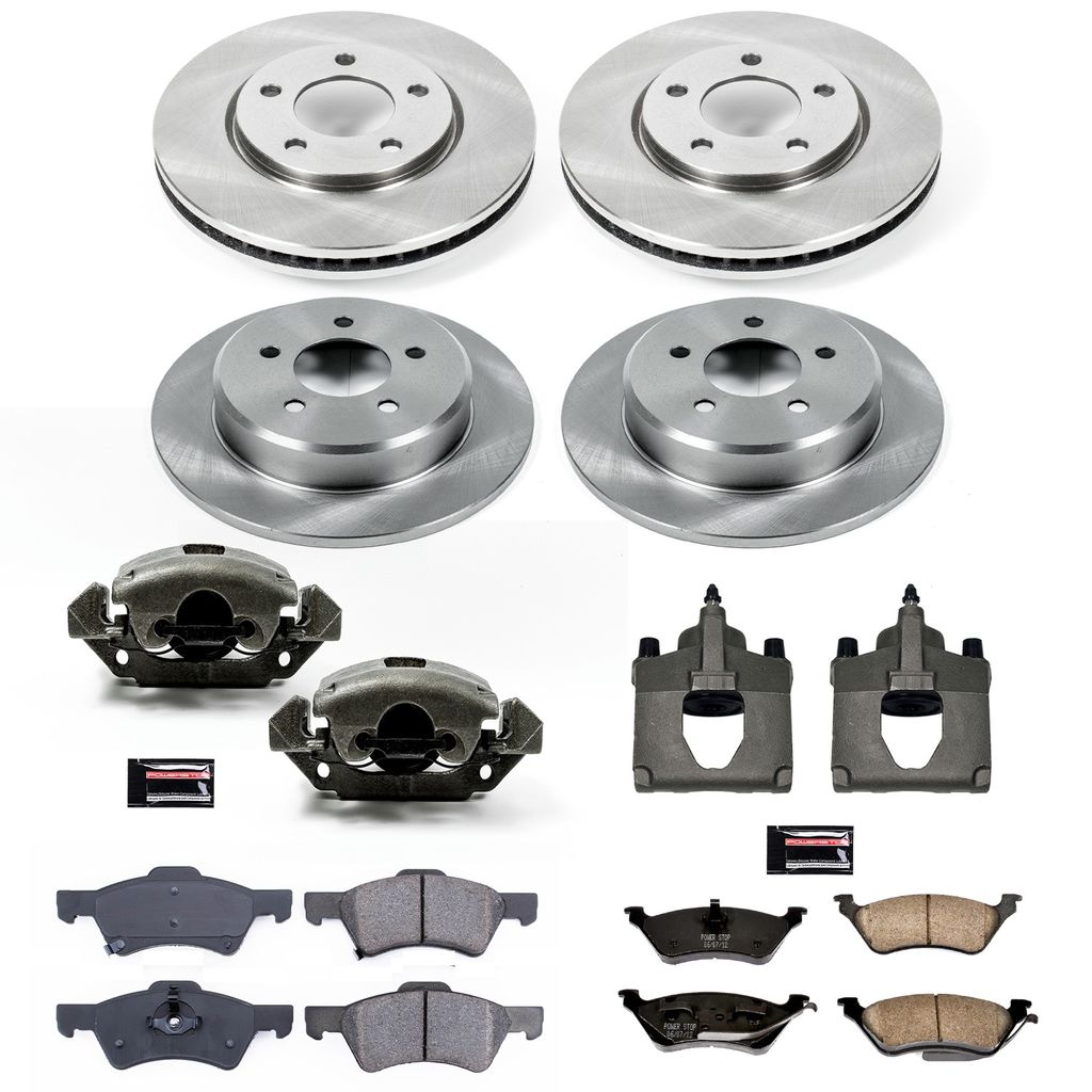 PowerStop KCOE4458 - OE Stock Replacement Brake Pad, Rotor and Caliper Kit