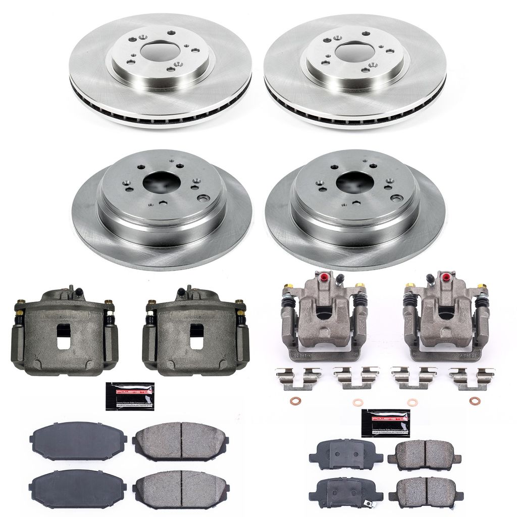 PowerStop KCOE4459 - OE Stock Replacement Brake Pad, Rotor and Caliper Kit