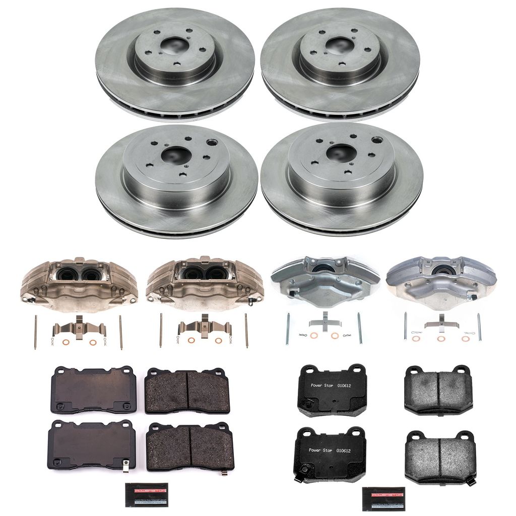 PowerStop KCOE4490 - OE Stock Replacement Brake Pad, Rotor and Caliper Kit