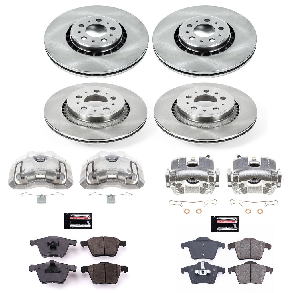 PowerStop KCOE4502 - OE Stock Replacement Brake Pad, Rotor and Caliper Kit