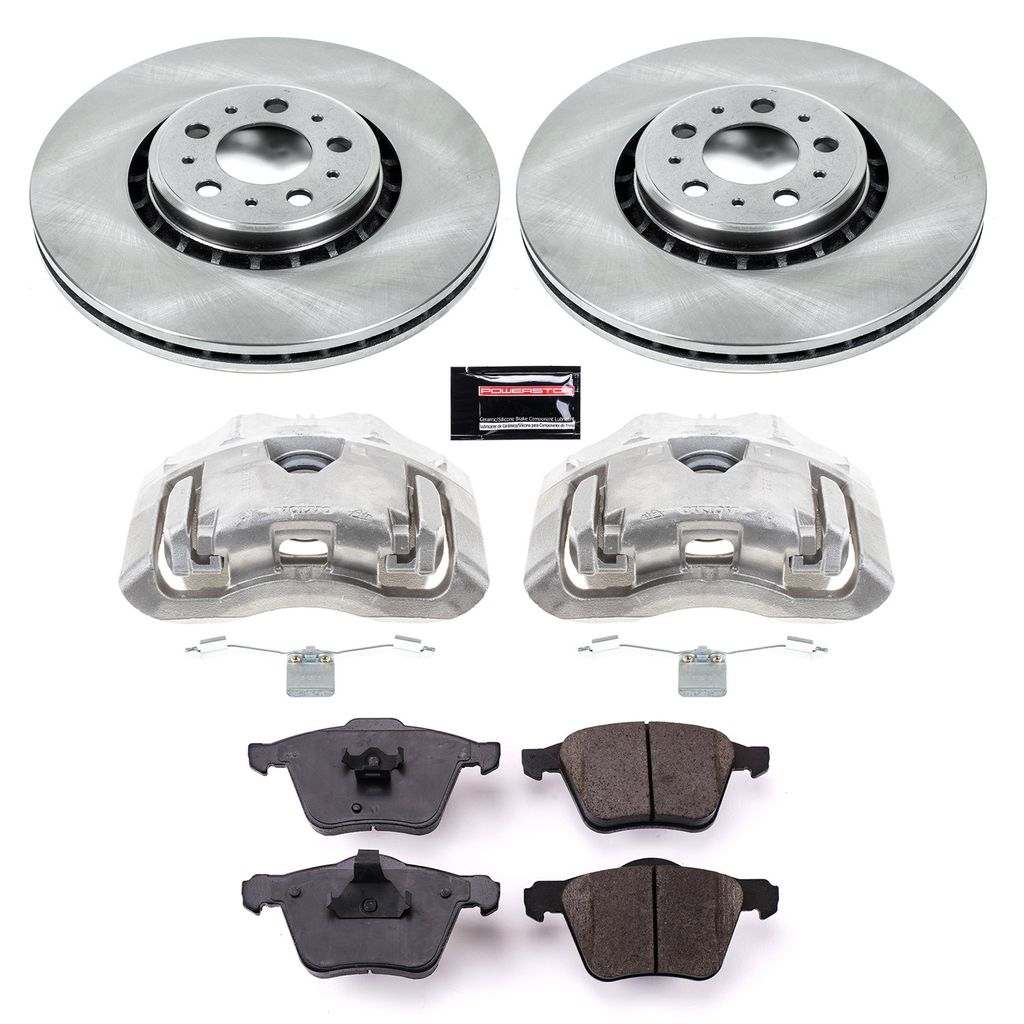 PowerStop KCOE4552 - OE Stock Replacement Brake Pad, Rotor and Caliper Kit