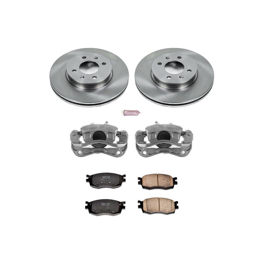 PowerStop KCOE4652 - OE Stock Replacement Brake Pad, Rotor and Caliper Kit