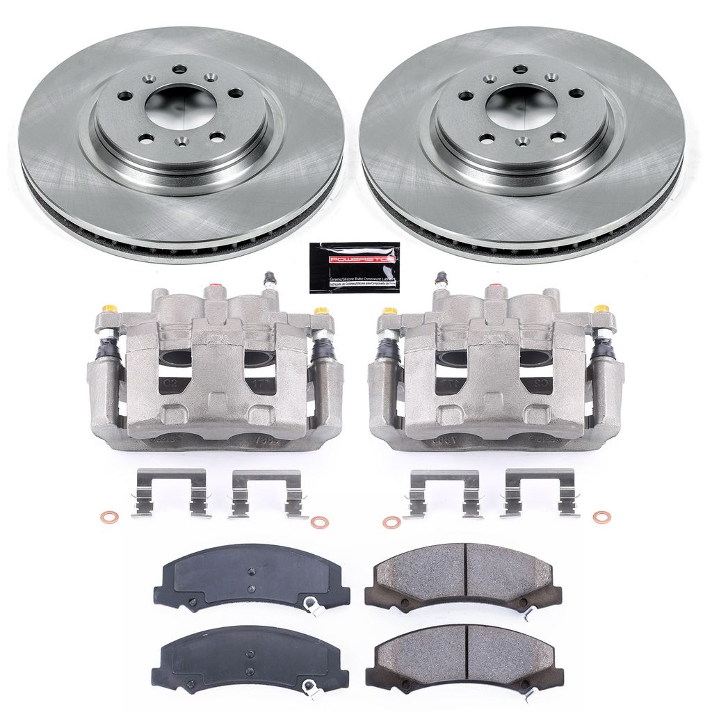 PowerStop KCOE4654 - OE Stock Replacement Brake Pad, Rotor and Caliper Kit