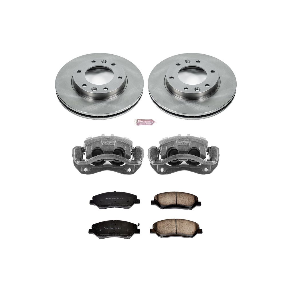 PowerStop KCOE4664 - OE Stock Replacement Brake Pad, Rotor and Caliper Kit