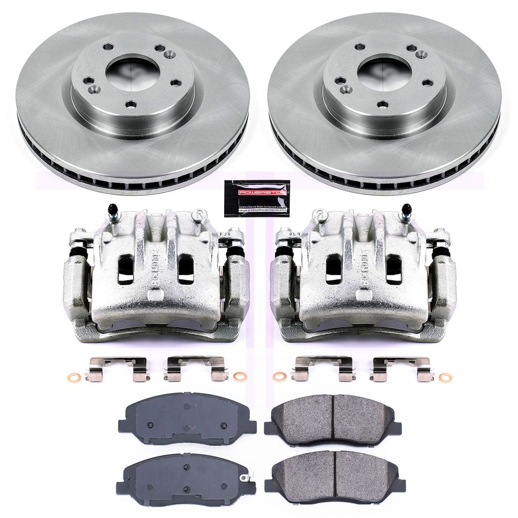PowerStop KCOE4665 - OE Stock Replacement Brake Pad, Rotor and Caliper Kit