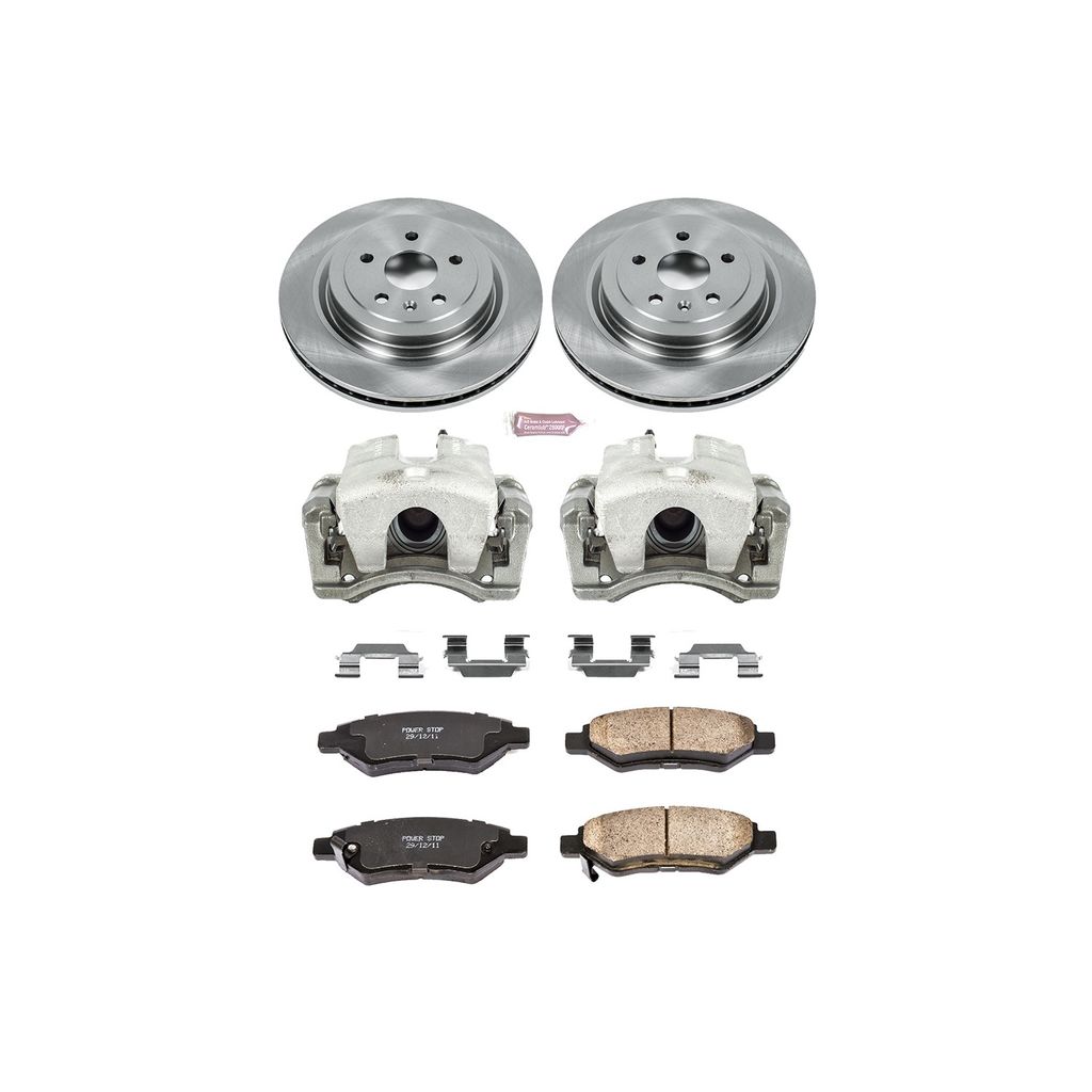 PowerStop KCOE4723 - OE Stock Replacement Brake Pad, Rotor and Caliper Kit