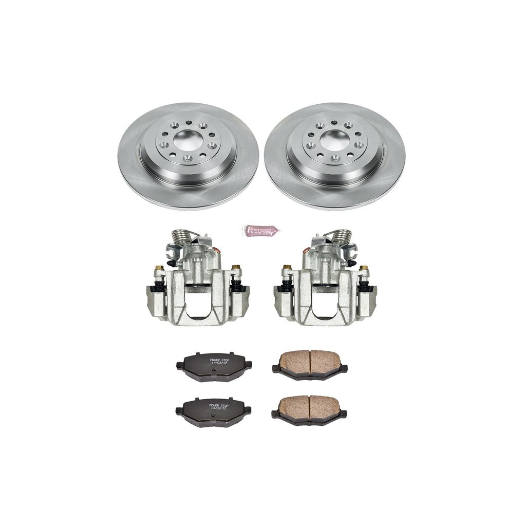 PowerStop KCOE4744 - OE Stock Replacement Brake Pad, Rotor and Caliper Kit