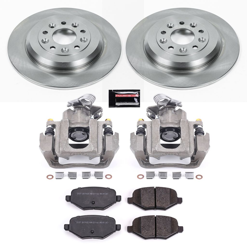 PowerStop KCOE4744A - OE Stock Replacement Brake Pad, Rotor and Caliper Kit