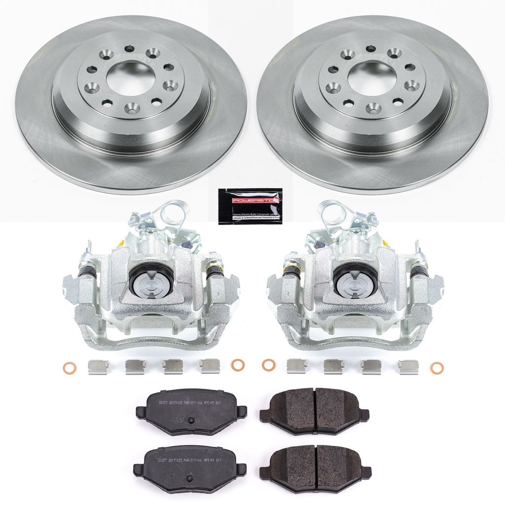PowerStop KCOE4744C - OE Stock Replacement Brake Pad, Rotor and Caliper Kit