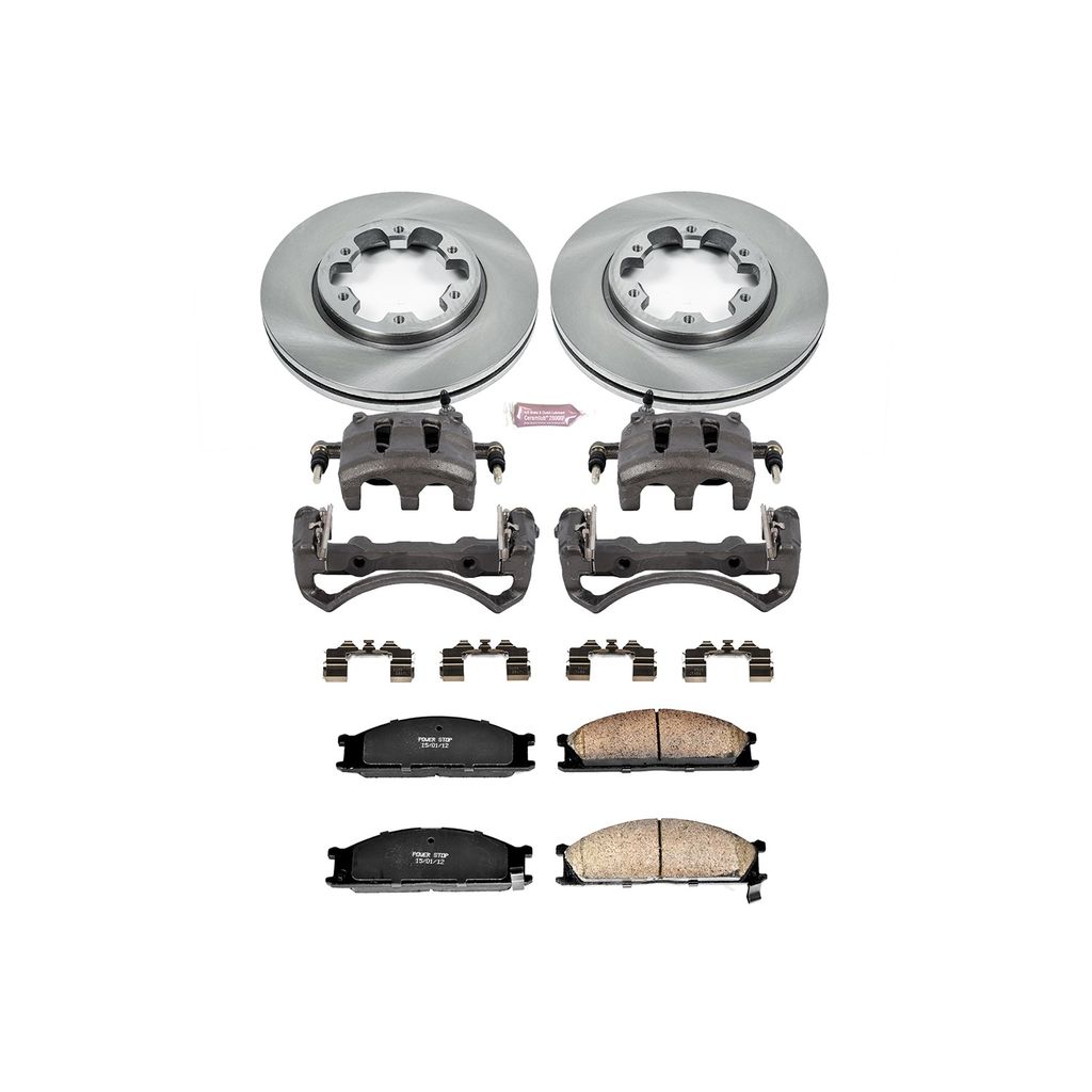 PowerStop KCOE4837A - OE Stock Replacement Brake Pad, Rotor and Caliper Kit