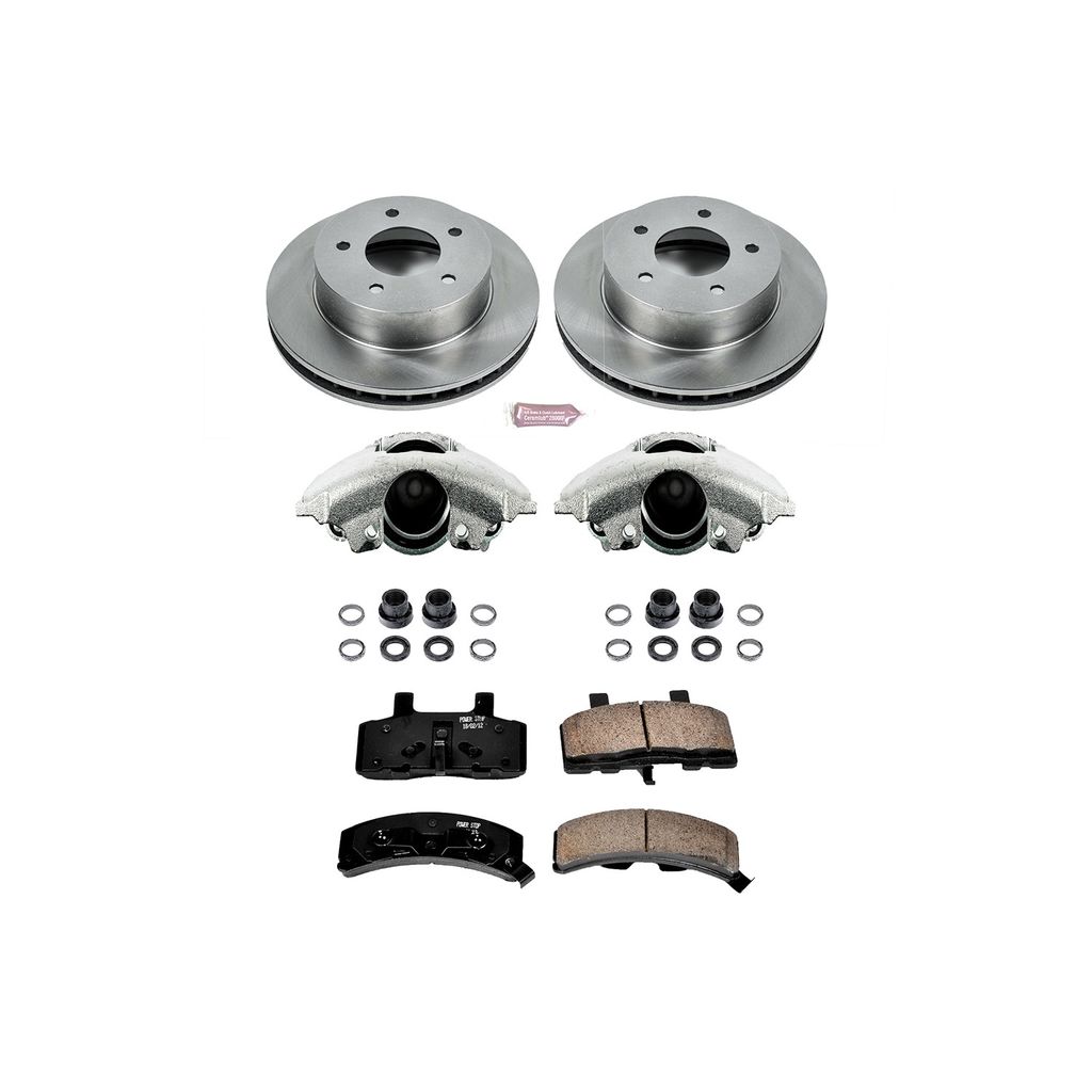 PowerStop KCOE4873 - OE Stock Replacement Brake Pad, Rotor and Caliper Kit