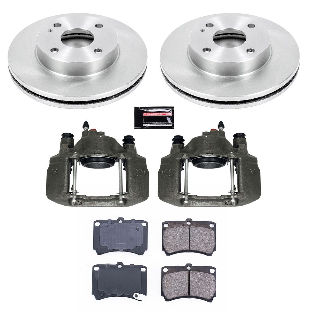PowerStop KCOE4933 - OE Stock Replacement Brake Pad, Rotor and Caliper Kit