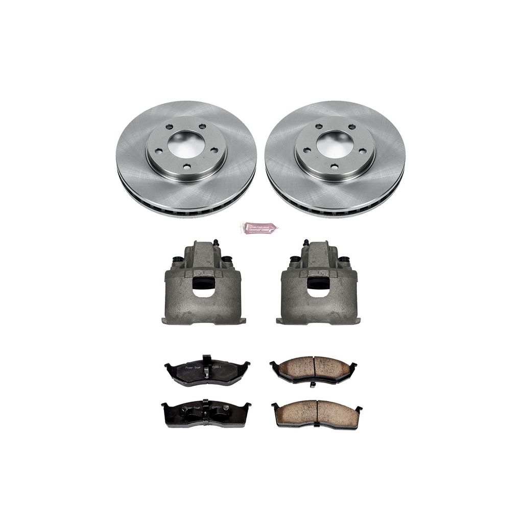 PowerStop KCOE5035 - OE Stock Replacement Brake Pad, Rotor and Caliper Kit