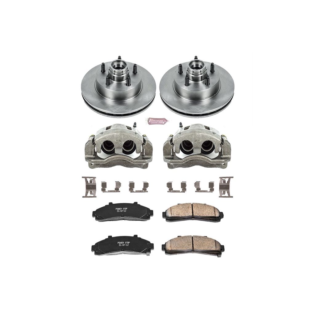 PowerStop KCOE5083 - OE Stock Replacement Brake Pad, Rotor and Caliper Kit
