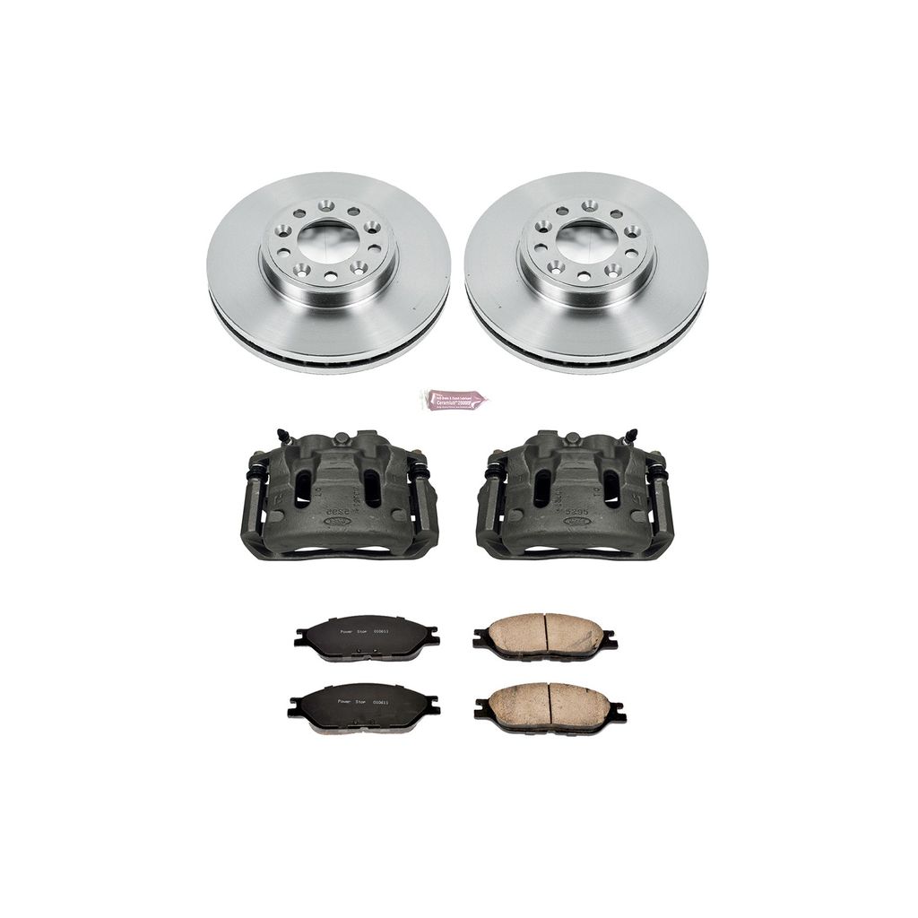 PowerStop KCOE5205 - OE Stock Replacement Brake Pad, Rotor and Caliper Kit